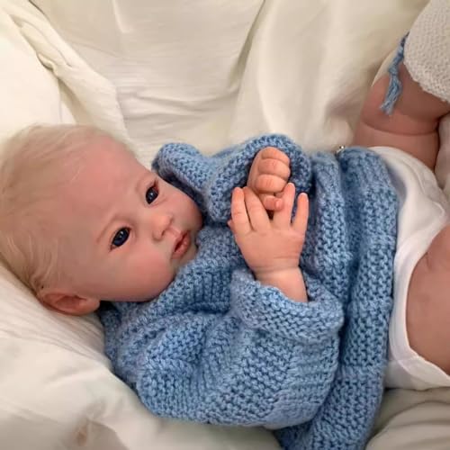 Reborn Baby Puppe Reborn Babypuppe Sieht aus wie EIN echtes Baby Blaue Augen Blond Mädchen 19 Zoll handgefertigte lebensechte Babypuppen weicher Stoffkörper Reborn Baby Puppe Reborn Babypuppe Sieht aus wie EIN echtes Baby Blaue Augen Blond Mädchen 19 Zoll handgefertigte lebensechte Babypuppen weicher Stoffkörper von BNNPUU