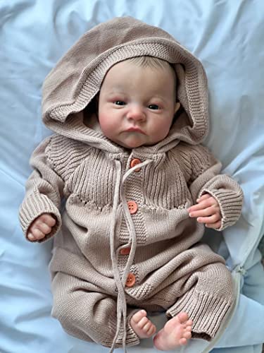 19 Zoll 49CM Reborn Babys Junge Lebensechte Babypuppen Reborn Puppe Realistische Neugeborene Mädchenpuppen Kuschelkörper Waschbar Wiedergeboren Baby Puppe Sieht aus wie EIN echtes Baby von BNNPUU