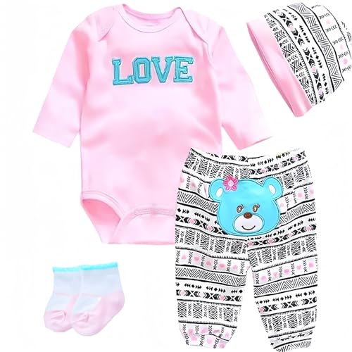 Reborn Puppen Babykleidung Rosa Outfits für Neugeborene 43-56cm Puppenkleidung Zubehör Reborn Puppen Babykleidung Rosa Outfits für Neugeborene 43-56cm Puppenkleidung Zubehör von BNNPUU