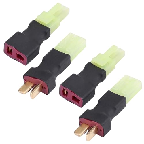 4 Stück T-Stecker Buchse auf Mini-T-Buchse T-Stecker auf Mini-T-Anschluss Stecker Adapter zum Anschluss des Akkus an die T-Buchse und Mini T auf ESC oder Ladegerät 4 Stück T-Stecker Buchse auf Mini-T-Buchse T-Stecker auf Mini-T-Anschluss Stecker Adapter zum Anschluss des Akkus an die T-Buchse und Mini T auf ESC oder Ladegerät von BNOYONERAS