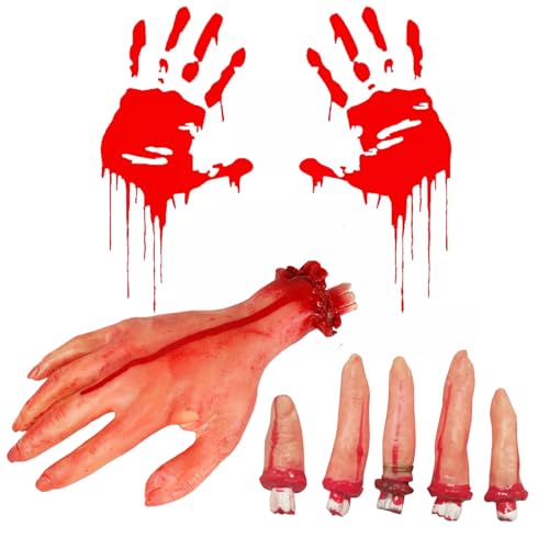 6 Stück Halloween Körperteile, Halloween Abgetrennte Körperteile,Gebrochene Körperteile,Halloween Blutige Requisiten, Abgetrennte Hand und Abgetrennte Fingerfür Halloween Haunted House Party (Stil 2) 6 Stück Halloween Körperteile, Halloween Abgetrennte Körperteile,Gebrochene Körperteile,Halloween Blutige Requisiten, Abgetrennte Hand und Abgetrennte Fingerfür Halloween Haunted House Party (Stil 2) von BNOYONERAS