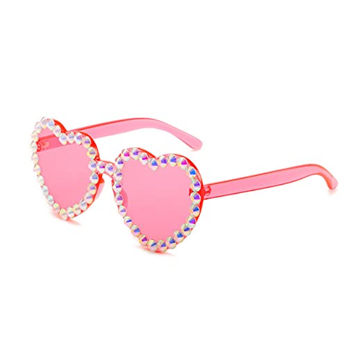 BNOYONERAS Sonnenbrille in Herzform, Hippie-Partybrille, rahmenlos, Herz-Brille, für Hochzeitsfeier, Junggesellinnenabschied, Geburtstag, Karneval, 1 Stück (Rosa) von BNOYONERAS