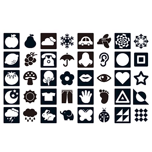 40 Seiten FlashCards für Neugeborene, Montessori Spiele Schwarz Weiß, Papier Visuelle Stimulation, Weiß und Schwarz Flash-Karte für Neugeborene Visuelle sensorische Entwicklung, Neugeborene Spielzeug 40 Seiten FlashCards für Neugeborene, Montessori Spiele Schwarz Weiß, Papier Visuelle Stimulation, Weiß und Schwarz Flash-Karte für Neugeborene Visuelle sensorische Entwicklung, Neugeborene Spielzeug von BNOYONERAS