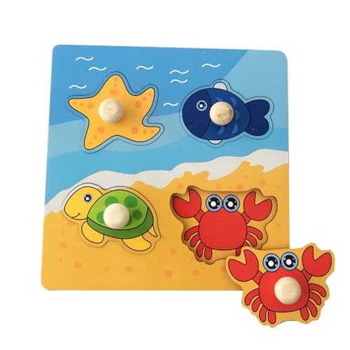 Holzpuzzle Zuhause Holzspielzeug für Kleinkinder, Kinder Greifpuzzle Spielzeug Sortierspiel, Holzspielzeug ab 1 Jahr, Baby Motorik Spielzeug Holzpuzzle Holz Puzzle ab 1 Jahr (Style 2) von BNOYONERAS