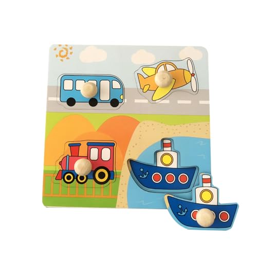Holzpuzzle Zuhause Holzspielzeug für Kleinkinder, Kinder Greifpuzzle Spielzeug Sortierspiel, Holzspielzeug ab 1 Jahr, Baby Motorik Spielzeug Holzpuzzle Holz Puzzle ab 1 Jahr (Style 3) von BNOYONERAS