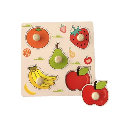 Holzpuzzle Zuhause Holzspielzeug für Kleinkinder, Kinder Greifpuzzle Spielzeug Sortierspiel, Holzspielzeug ab 1 Jahr, Baby Motorik Spielzeug Holzpuzzle Holz Puzzle ab 1 Jahr (Style 4) von BNOYONERAS