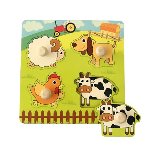 Holzpuzzle Zuhause Holzspielzeug für Kleinkinder, Kinder Greifpuzzle Spielzeug Sortierspiel, Holzspielzeug ab 1 Jahr, Baby Motorik Spielzeug Holzpuzzle Holz Puzzle ab 1 Jahr (Style 5) von BNOYONERAS