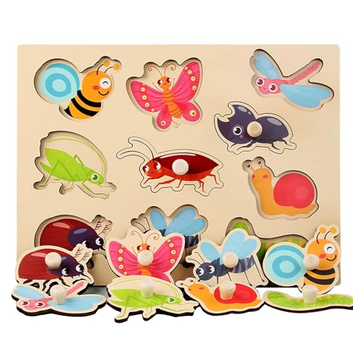 Holzpuzzle Zuhause Holzspielzeug für Kleinkinder, Kinder Greifpuzzle Spielzeug Sortierspiel, Holzspielzeug ab 1 Jahr, Baby Motorik Spielzeug Holzpuzzle Holz Puzzle ab 1 Jahr (Style 6) von BNOYONERAS