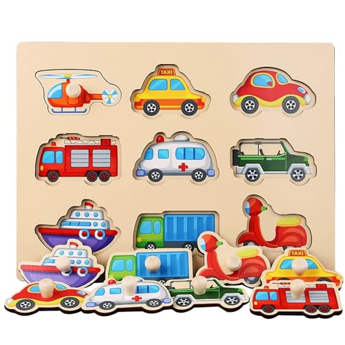 Holzpuzzle Zuhause Holzspielzeug für Kleinkinder, Kinder Greifpuzzle Spielzeug Sortierspiel, Holzspielzeug ab 1 Jahr, Baby Motorik Spielzeug Holzpuzzle Holz Puzzle ab 1 Jahr (Style 9) von BNOYONERAS