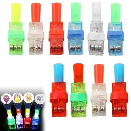 LED Fingerlampe, LED Finger Lights, Finger Taschenlampe, Fingerlicht Taschenlampe für Finger, LED Bunt Fingerlicht, Fingertaschenlampe Kinder, LED Fingerlampe Mitbringsel, 10 Stück, Farbe Zufällig von BNOYONERAS