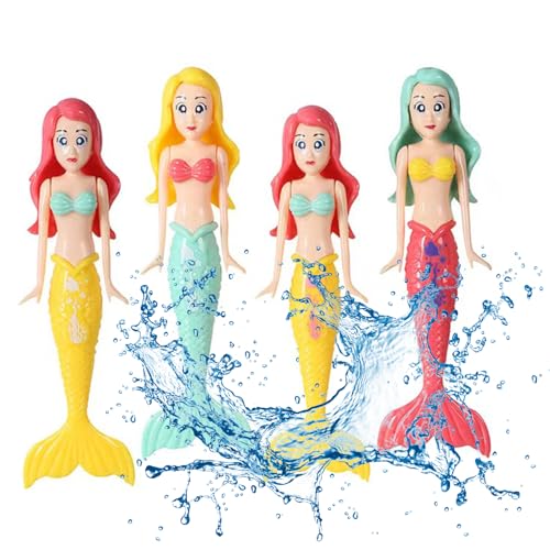Tauchspielzeug Pool Spielzeug TauchMeerjungfrau Pool Spielzeug Kinder Unterwasser-Pooltraining Schwimmbad Sommerpool Schwimmspielzeug für Jungen und Mädchen （3 Jahre alt und höher）4 Stück (Color 2) von BNOYONERAS
