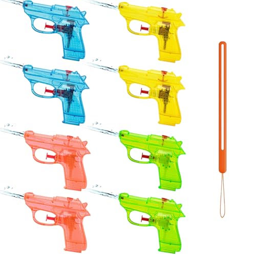 Wasserpistole für Kinder Klein Wasserspritzpistole Wasser Spritzpistole Kunststoff Water Blaster Spielzeug Mini Wasserpistole mit Lanyard Spritzpistole Wasser Wasserpistole Spielzeug für Kinder (8) von BNOYONERAS