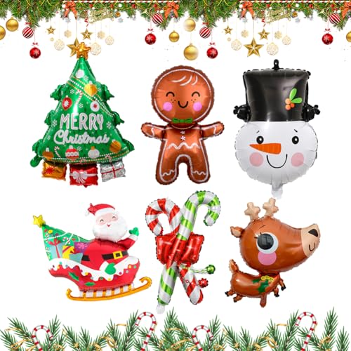 Weihnachtsballons Aluminiumfolie Luftballons - Weihnachtsmann Folienballon für Weihnachten Neujahr Party Decor Supplies (Color 2) von BNOYONERAS