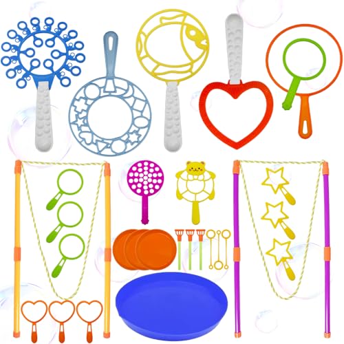 BNWRRCVKE Riesenseifenblasen,29 Stück Seifenblasen Set für Kinder,Seifenblasen Blase Zauberstab,Große Seifenblasenstäbe,Seifenblasen Spielzeug für Hochzei für Indoor und Outdoor Bubble Maker Spiele BNWRRCVKE Riesenseifenblasen,29 Stück Seifenblasen Set für Kinder,Seifenblasen Blase Zauberstab,Große Seifenblasenstäbe,Seifenblasen Spielzeug für Hochzei für Indoor und Outdoor Bubble Maker Spiele von BNWRRCVKE