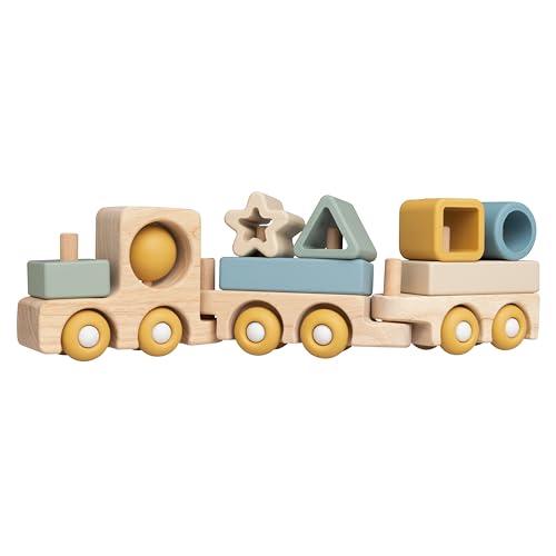 Baby's Only - Holzzug Swirl - Spielzeug für Jungen und Mädchen - Motorikspielzeug Baby - Hochwertigem Holzspielzeug - Ab 6 Monaten Baby's Only - Holzzug Swirl - Spielzeug für Jungen und Mädchen - Motorikspielzeug Baby - Hochwertigem Holzspielzeug - Ab 6 Monaten von BO BABY'S ONLY