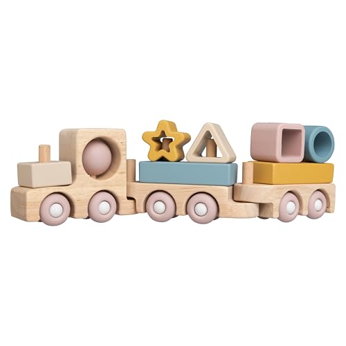 BO BABY'S ONLY - Holzzug Opal - Spielzeug für Jungen und Mädchen - Motorikspielzeug Baby - Hochwertigem Holzspielzeug - Ab 6 Monaten von BO BABY'S ONLY