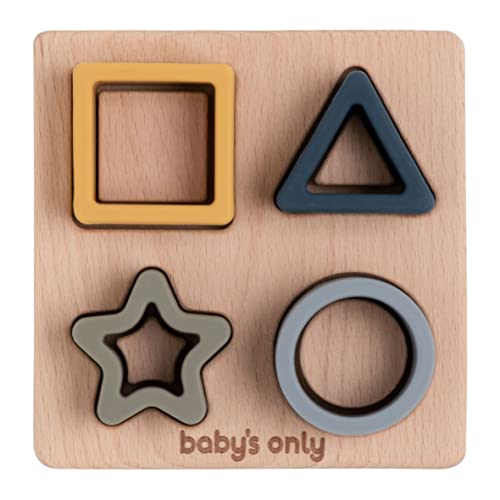 BO Baby's Only - Formenpuzzle Sortierspiel Earth - Motorikspielzeug Baby - Bunte Montessori Holzspielzeug - Sortierbox mit Vier Figuren - Hochwertigem Silikon - Ab 6 Monaten von BO BABY'S ONLY