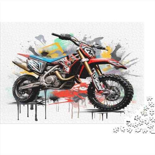 MotoKreuz Bike Puzzle 1000 Teile, Erwachsene, Klassische Puzzle, Impossible Puzzle,GesKükenlichkeitsspiel Für Die Ganze Familie Erwachsenenpuzzle Ab 14 Jahren Puzzel 1000pcs (75x50cm) von BOAHZCJEG