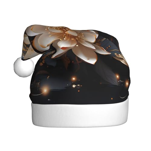 Bohemian Golden Lotus Plüsch Weihnachtsmütze Bequeme Kopfbedeckung für Feiertagsfeiern und Eltern-Kind-Aktivitäten Bohemian Golden Lotus Plüsch Weihnachtsmütze Bequeme Kopfbedeckung für Feiertagsfeiern und Eltern-Kind-Aktivitäten von BOAIHH