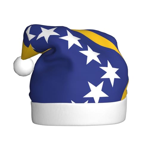 Flagge von Bosnien und Herzegowina, Plüsch-Weihnachtsmütze, bequeme Kopfbedeckung für Feiertagsfeiern und Eltern-Kind-Aktivitäten Flagge von Bosnien und Herzegowina, Plüsch-Weihnachtsmütze, bequeme Kopfbedeckung für Feiertagsfeiern und Eltern-Kind-Aktivitäten von BOAIHH
