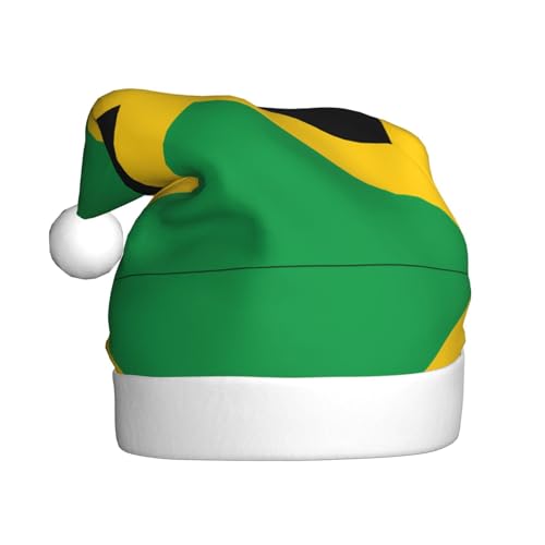 Flagge von Jamaika, Plüsch-Weihnachtsmütze, bequeme Kopfbedeckung für Urlaubspartys und Eltern-Kind-Aktivitäten von BOAIHH