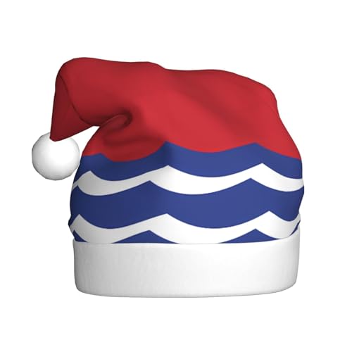 Flagge von Magadan Plüsch-Weihnachtsmütze, bequeme Kopfbedeckung für Urlaubspartys und Eltern-Kind-Aktivitäten von BOAIHH
