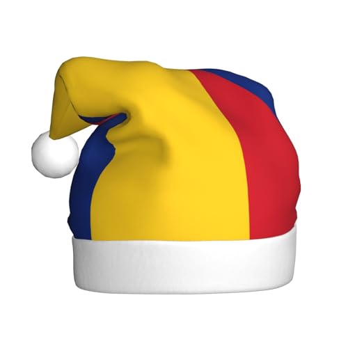 Flagge von Rumänien, Plüsch-Weihnachtsmütze, bequeme Kopfbedeckung für Feiertagsfeiern und Eltern-Kind-Aktivitäten Flagge von Rumänien, Plüsch-Weihnachtsmütze, bequeme Kopfbedeckung für Feiertagsfeiern und Eltern-Kind-Aktivitäten von BOAIHH