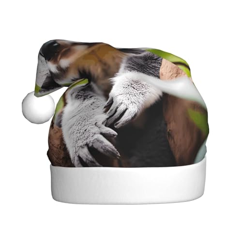 Happy Cute Koala Plüsch Weihnachtsmütze Bequeme Kopfbedeckung für Urlaub Partys und Eltern-Kind-Aktivitäten Happy Cute Koala Plüsch Weihnachtsmütze Bequeme Kopfbedeckung für Urlaub Partys und Eltern-Kind-Aktivitäten von BOAIHH