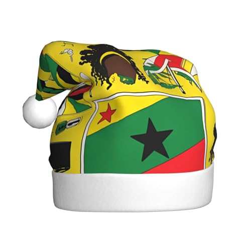 Jamaican Elements Plüsch-Weihnachtsmütze, bequeme Kopfbedeckung für Urlaubspartys und Eltern-Kind-Aktivitäten Jamaican Elements Plüsch-Weihnachtsmütze, bequeme Kopfbedeckung für Urlaubspartys und Eltern-Kind-Aktivitäten von BOAIHH