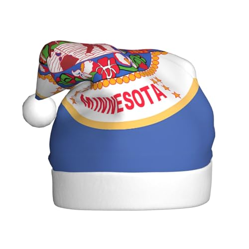 Minnesota State Flag Plüsch-Weihnachtsmütze, bequeme Kopfbedeckung für Urlaubspartys und Eltern-Kind-Aktivitäten Minnesota State Flag Plüsch-Weihnachtsmütze, bequeme Kopfbedeckung für Urlaubspartys und Eltern-Kind-Aktivitäten von BOAIHH