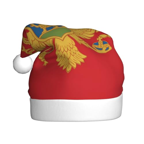 Montenegrinische Flagge, Plüsch-Weihnachtsmütze, bequeme Kopfbedeckung für Urlaubspartys und Eltern-Kind-Aktivitäten Montenegrinische Flagge, Plüsch-Weihnachtsmütze, bequeme Kopfbedeckung für Urlaubspartys und Eltern-Kind-Aktivitäten von BOAIHH