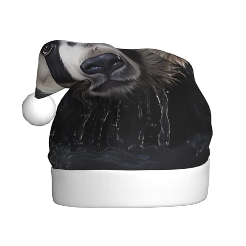 Panda im Wasser Plüsch-Weihnachtsmütze, bequeme Kopfbedeckung für Urlaubspartys und Eltern-Kind-Aktivitäten Panda im Wasser Plüsch-Weihnachtsmütze, bequeme Kopfbedeckung für Urlaubspartys und Eltern-Kind-Aktivitäten von BOAIHH
