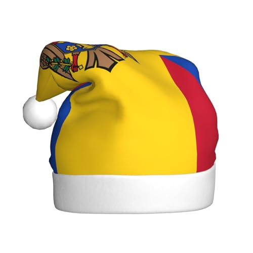 Weihnachtsmütze aus Plüsch, Motiv: Flagge Moldawiens, bequeme Kopfbedeckung für Urlaubspartys und Eltern-Kind-Aktivitäten von BOAIHH