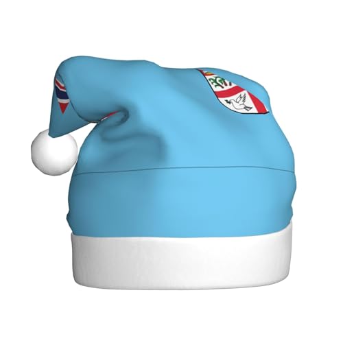 Weihnachtsmütze aus Plüsch mit Fidschi-Flagge, bequeme Kopfbedeckung für Urlaubspartys und Eltern-Kind-Aktivitäten Weihnachtsmütze aus Plüsch mit Fidschi-Flagge, bequeme Kopfbedeckung für Urlaubspartys und Eltern-Kind-Aktivitäten von BOAIHH