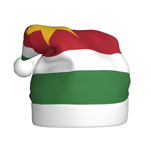 Weihnachtsmütze aus Plüsch mit Flagge von Suriname, bequeme Kopfbedeckung für Feiertagsfeiern und Eltern-Kind-Aktivitäten Weihnachtsmütze aus Plüsch mit Flagge von Suriname, bequeme Kopfbedeckung für Feiertagsfeiern und Eltern-Kind-Aktivitäten von BOAIHH