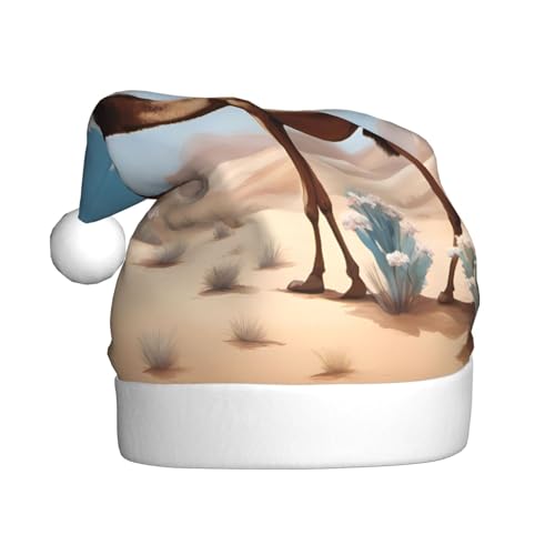 Weihnachtsmütze aus Plüsch mit Kamelmotiv, bequeme Kopfbedeckung für Urlaubspartys und Eltern-Kind-Aktivitäten Weihnachtsmütze aus Plüsch mit Kamelmotiv, bequeme Kopfbedeckung für Urlaubspartys und Eltern-Kind-Aktivitäten von BOAIHH