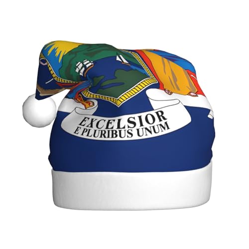 Weihnachtsmütze aus Plüsch mit New Yorker Flagge, bequeme Kopfbedeckung für Feiertagsfeiern und Eltern-Kind-Aktivitäten Weihnachtsmütze aus Plüsch mit New Yorker Flagge, bequeme Kopfbedeckung für Feiertagsfeiern und Eltern-Kind-Aktivitäten von BOAIHH