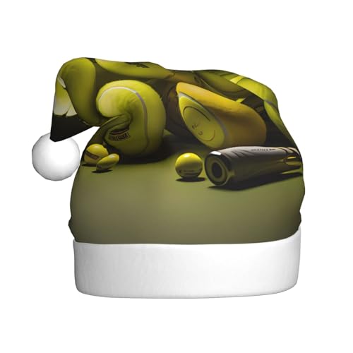 Weihnachtsmütze aus Plüsch mit Tennisdiagramm, bequeme Kopfbedeckung für Urlaubspartys und Eltern-Kind-Aktivitäten Weihnachtsmütze aus Plüsch mit Tennisdiagramm, bequeme Kopfbedeckung für Urlaubspartys und Eltern-Kind-Aktivitäten von BOAIHH