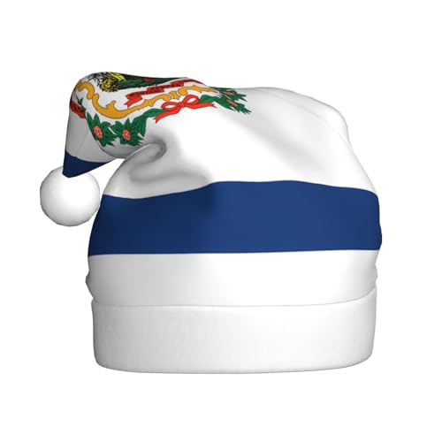Weihnachtsmütze aus Plüsch mit West-Virginia-Flagge, bequeme Kopfbedeckung für Urlaubspartys und Eltern-Kind-Aktivitäten von BOAIHH
