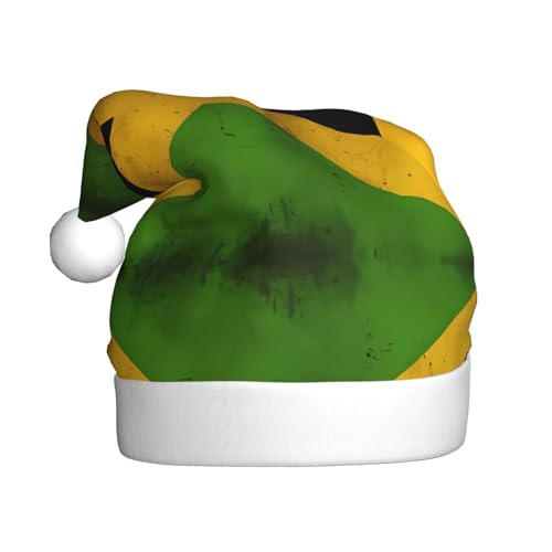 Weihnachtsmütze aus Plüsch mit alter jamaikanischer Flagge, bequeme Kopfbedeckung für Urlaubspartys und Eltern-Kind-Aktivitäten Weihnachtsmütze aus Plüsch mit alter jamaikanischer Flagge, bequeme Kopfbedeckung für Urlaubspartys und Eltern-Kind-Aktivitäten von BOAIHH