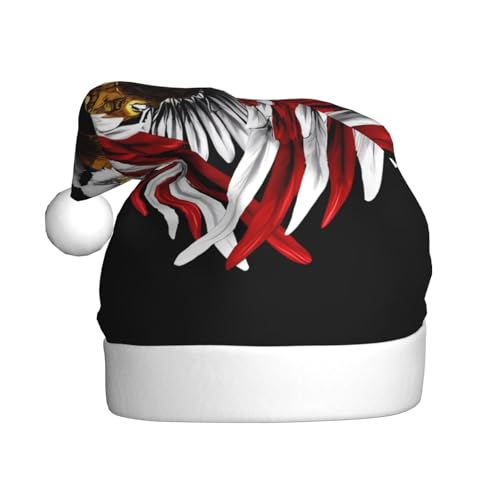 Weihnachtsmütze mit USA-Flagge, patriotischer Adler, Plüsch, bequeme Kopfbedeckung für Urlaubspartys und Eltern-Kind-Aktivitäten Weihnachtsmütze mit USA-Flagge, patriotischer Adler, Plüsch, bequeme Kopfbedeckung für Urlaubspartys und Eltern-Kind-Aktivitäten von BOAIHH