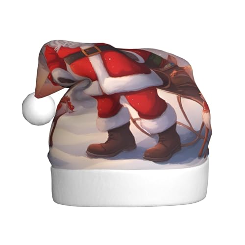 Winter-Weihnachtsmann-Plüsch-Weihnachtsmütze, bequeme Kopfbedeckung für Urlaubspartys und Eltern-Kind-Aktivitäten von BOAIHH