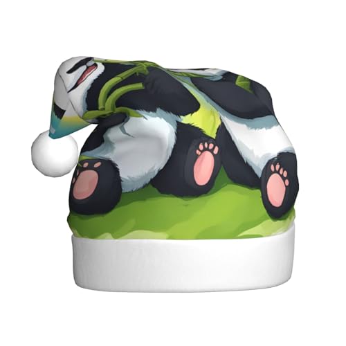 Zwei fröhliche Pandas Plüsch-Weihnachtsmütze, bequeme Kopfbedeckung für Urlaubspartys und Eltern-Kind-Aktivitäten Zwei fröhliche Pandas Plüsch-Weihnachtsmütze, bequeme Kopfbedeckung für Urlaubspartys und Eltern-Kind-Aktivitäten von BOAIHH