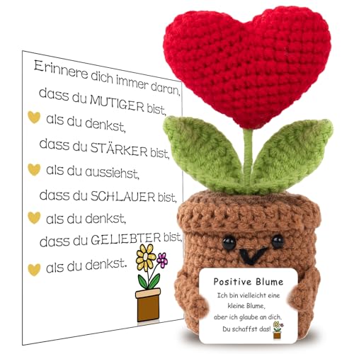 Pocket Hug Positive Blume, Kreative Strickwolle Sonnenblume Puppe und Glücksbringer-Gefühlskarten, Mutmacher Geschenk, Gute Besserung Geschenk Pocket Hug Positive Blume, Kreative Strickwolle Sonnenblume Puppe und Glücksbringer-Gefühlskarten, Mutmacher Geschenk, Gute Besserung Geschenk von BOAITE