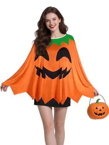 BOARDFEB Halloween-Kürbis-Poncho, Kürbis-Kostüm für Halloween, Cosplay, Party, Geschenk, Festival, Kostümzubehör BOARDFEB Halloween-Kürbis-Poncho, Kürbis-Kostüm für Halloween, Cosplay, Party, Geschenk, Festival, Kostümzubehör von BOARDFEB