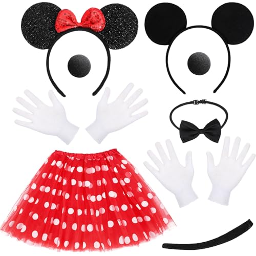 BOARDFEB Maus Kostüm Erwachsene, 2 Sets Mouse Kostüm Mini Maus Kostüm Damen Mini Mouse Kostüme Erwachsene für Karnevals Mottoparty Cosplay Partykostüme BOARDFEB Maus Kostüm Erwachsene, 2 Sets Mouse Kostüm Mini Maus Kostüm Damen Mini Mouse Kostüme Erwachsene für Karnevals Mottoparty Cosplay Partykostüme von BOARDFEB