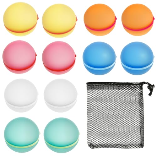 12 Stück Wasserbomben Wiederverwendbar Silikon Wasserballons Selbstschließend magnetische Spritzbälle mit Mesh Bag für Wasserschlachten Pool Strand Familienaktivitäten 12 Stück Wasserbomben Wiederverwendbar Silikon Wasserballons Selbstschließend magnetische Spritzbälle mit Mesh Bag für Wasserschlachten Pool Strand Familienaktivitäten von BOBASH