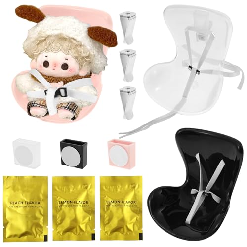 3 Stück Spielzeugautositz Kleine Puppenschutzstuhl Modische Niedliche Puppen Autositz Auto-Ornament mit Aromatherapie Autozubehör Spielzeug-Autositz für Display Puppe von BOBASH