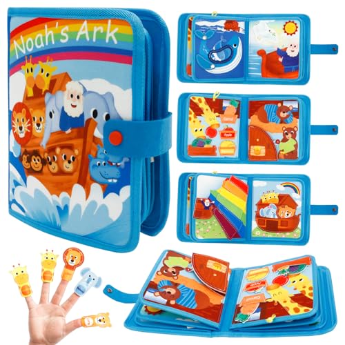 Quiet Book Spielzeug ab 1 2 3 Jahre Busy Board Spielzeug Frühes Lernspielzeug für Kinder Busy Book für Geschenk Mädchen Junge(Blauwallöwe) von BOBASH
