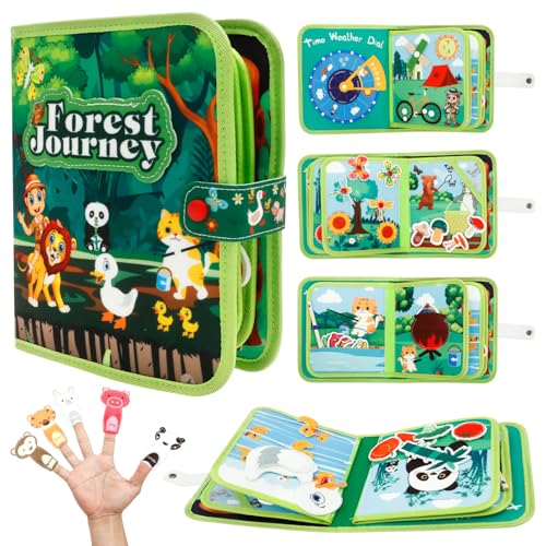 Quiet Book Spielzeug ab 1 2 3 Jahre Busy Board Spielzeug Frühes Lernspielzeug für Kinder Busy Book für Geschenk Mädchen Junge(Zoo) von BOBASH